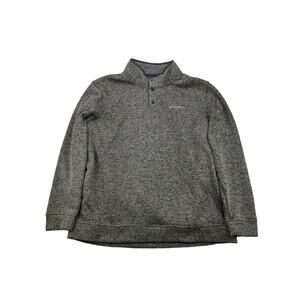 Mens Eddie Bauer Radiator Fleece Snap Mock Pullover Sweater XXL 2XL Gray Heather